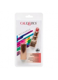 Золотистый вибратор-помада с красным мягким кончиком Hide   Play Rechargeable Lipstick - California Exotic Novelties - купить с доставкой в Казани