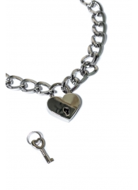 Серебристый ошейник Embrace с ключиком - Lola Games - купить с доставкой в Казани