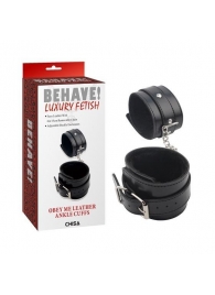 Черные оковы на ноги Obey Me Leather Ankle Cuffs - Chisa - купить с доставкой в Казани