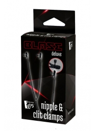 Черные зажимы на соски и клитор на цепочке DELUXE NIPPLE   CLIT CLAMPS - Dream Toys - купить с доставкой в Казани