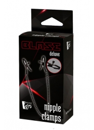 Черные зажимы на соски на цепочке BLAZE DELUXE NIPPLE CLAMPS - Dream Toys - купить с доставкой в Казани