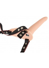 Телесный поясной страпон с вибрацией Vibrating Strap-On - 15,7 см. - Orion - купить с доставкой в Казани