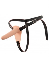 Телесный поясной страпон с вибрацией Vibrating Strap-On - 15,7 см. - Orion - купить с доставкой в Казани