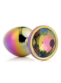 Голографическая анальная втулка с радужным кристаллом - 7,1 см. - Dream Toys - купить с доставкой в Казани