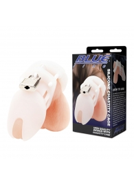 Белая клетка целомудрия Silicone Chastity Cage - BlueLine - купить с доставкой в Казани