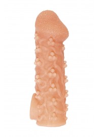 Телесная закрытая насадка с пучками шишечек Cock Sleeve Size S - 13,8 см. - KOKOS - в Казани купить с доставкой