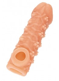 Телесная закрытая насадка с пучками шишечек Cock Sleeve Size S - 13,8 см. - KOKOS - в Казани купить с доставкой