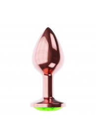 Пробка цвета розового золота с лаймовым кристаллом Diamond Emerald Shine S - 7,2 см. - Lola Games - купить с доставкой в Казани