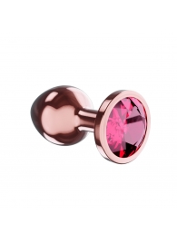 Пробка цвета розового золота с малиновым кристаллом Diamond Ruby Shine S - 7,2 см. - Lola Games - купить с доставкой в Казани