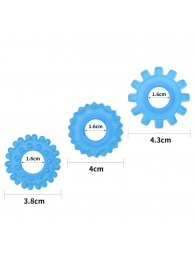 Набор из 3 голубых, светящихся в темноте эрекционных колец Lumino Play - Lovetoy - в Казани купить с доставкой