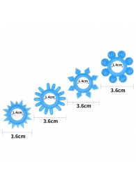 Набор из 4 голубых, светящихся в темноте эрекционных колец Lumino Play - Lovetoy - в Казани купить с доставкой
