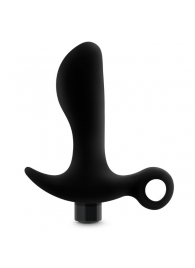 Черный анальный вибратор Silicone Vibrating Prostate Massager 01 - 10,8 см. - Blush Novelties - в Казани купить с доставкой