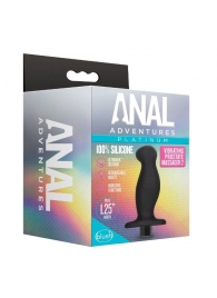 Черный анальный вибромассажёр Silicone Vibrating Prostate Massager 02 - 10,8 см. - Blush Novelties - в Казани купить с доставкой