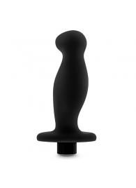 Черный анальный вибромассажёр Silicone Vibrating Prostate Massager 02 - 10,8 см. - Blush Novelties - в Казани купить с доставкой