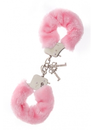 Металлические наручники с розовой меховой опушкой METAL HANDCUFF WITH PLUSH PINK - Dream Toys - купить с доставкой в Казани