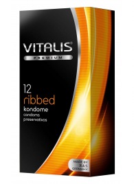 Ребристые презервативы VITALIS PREMIUM ribbed - 12 шт. - Vitalis - купить с доставкой в Казани