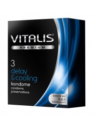 Презервативы VITALIS PREMIUM delay   cooling с охлаждающим эффектом - 3 шт. - Vitalis - купить с доставкой в Казани