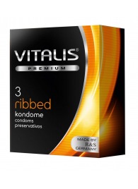 Ребристые презервативы VITALIS PREMIUM ribbed - 3 шт. - Vitalis - купить с доставкой в Казани