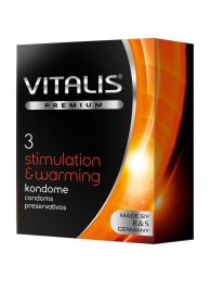 Презервативы VITALIS PREMIUM stimulation   warming с согревающим эффектом - 3 шт. - Vitalis - купить с доставкой в Казани