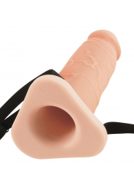 Телесный реалистичный фаллоимитатор с полостью Silicone Hollow Extension - 20 см. - Pipedream - купить с доставкой в Казани