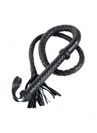 Длинный кожаный кнут с хлопушками на конце - ToyFa - купить с доставкой в Казани