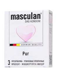 Супертонкие презервативы Masculan Pur - 3 шт. - Masculan - купить с доставкой в Казани