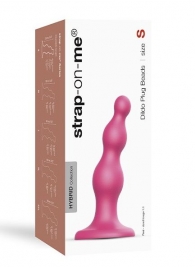 Розовая насадка Strap-On-Me Dildo Plug Beads size S - Strap-on-me - купить с доставкой в Казани