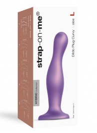 Фиолетовая насадка Strap-On-Me Dildo Plug Curvy size L - Strap-on-me - купить с доставкой в Казани