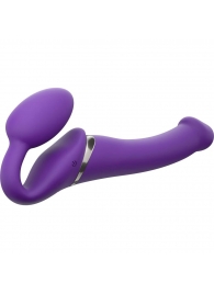 Фиолетовый безремневой вибрострапон Vibrating Bendable Strap-On - size L - Strap-on-me - купить с доставкой в Казани