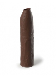 Коричневая насадка-удлинитель Uncut Silicone Penis Enhancer - 17,8 см. - Pipedream - в Казани купить с доставкой