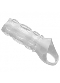 Насадка на пенис с кольцом для мошонки Clear Sensations Enhancer Sex Sleeve - 11,5 см. - XR Brands - в Казани купить с доставкой