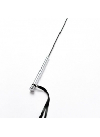 Черный кожаный стек с гладкой ручкой - 55 см. - Crazy Handmade - купить с доставкой в Казани