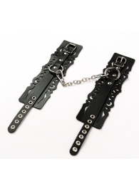 Узорчатые кожаные оковы с регулируемыми ремешками - Crazy Handmade - купить с доставкой в Казани