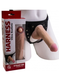 Страпон Harness из двух предметов: трусики с плугом и насадка-фаллос - 17 см. - LOVETOY (А-Полимер) - купить с доставкой в Казани