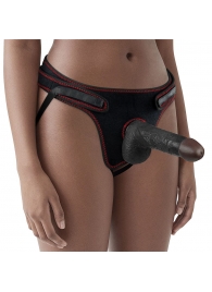 Женский темнокожий страпон Easy Strapon Set 7 Inch - 18 см. - Lovetoy - купить с доставкой в Казани