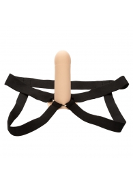 Телесный фаллопротез из силикона Extension with Harness - 15,75 см. - California Exotic Novelties - купить с доставкой в Казани