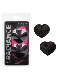 Черные пэстисы в форме сердечек Heart Pasties - California Exotic Novelties - купить с доставкой в Казани