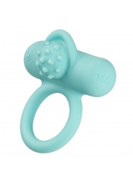 Аквамариновое эрекционное виброкольцо Silicone Rechargeable Nubby Lover’s Delight - California Exotic Novelties - в Казани купить с доставкой