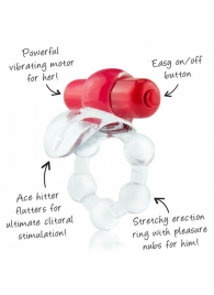 Виброкольцо с язычком и красным виброэлементом Overtime - Screaming O - в Казани купить с доставкой