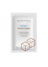 Саше лубриканта на водной основе Simply Aqua Brown Sugar с ароматом коричневого сахара - 3 мл. - Wicked - купить с доставкой в Казани