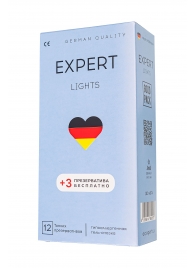 Ультратонкие презервативы EXPERT Lights - 12 шт.(+3 в подарок) - Expert - купить с доставкой в Казани