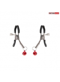 Серебристые зажимы на соски с шариками - Notabu - купить с доставкой в Казани