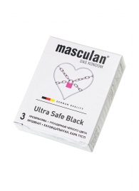 Ультрапрочные презервативы Masculan Ultra Safe Black - 3 шт. - Masculan - купить с доставкой в Казани