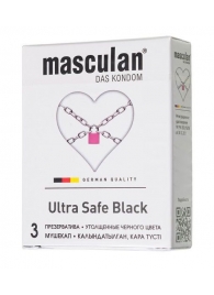 Ультрапрочные презервативы Masculan Ultra Safe Black - 3 шт. - Masculan - купить с доставкой в Казани