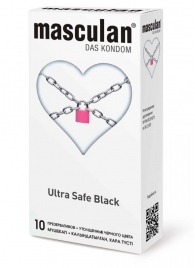 Ультрапрочные презервативы Masculan Ultra Safe Black - 10 шт. - Masculan - купить с доставкой в Казани