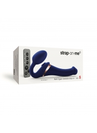 Синий безремневой страпон Multi Orgasm Size S с клиторальной стимуляцией - Strap-on-me - купить с доставкой в Казани