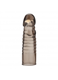 Дымчатая насадка-удлинитель Ribbed Realistic Penis Enhancing Sleeve Extension - 15,2 см. - BlueLine - в Казани купить с доставкой