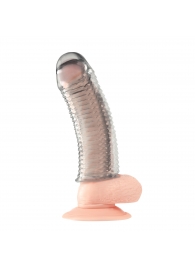 Текстурированная насадка на пенис Clear Textured Penis Enhancing Sleeve Extension - 16,5 см. - BlueLine - в Казани купить с доставкой