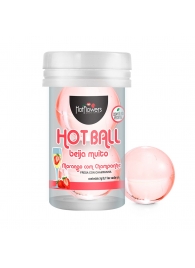 Лубрикант на масляной основе Hot Ball Beija Muito с ароматом клубники и шампанского (2 шарика по 3 гр.) - HotFlowers - купить с доставкой в Казани