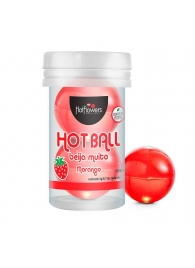 Лубрикант на масляной основе Hot Ball Beija Muito с ароматом клубники (2 шарика по 3 гр.) - HotFlowers - купить с доставкой в Казани